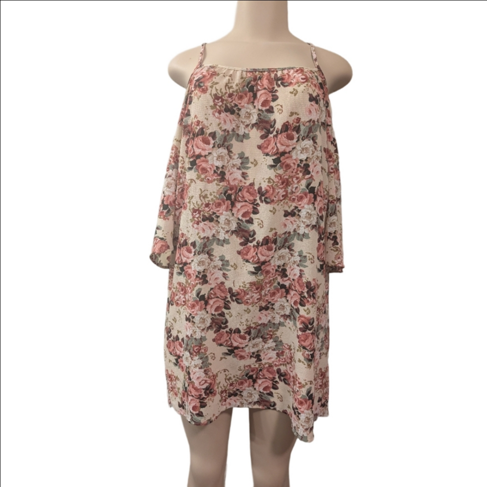 Vibe Rose Floral‎ Sleeveless Tunic Top Size Medium